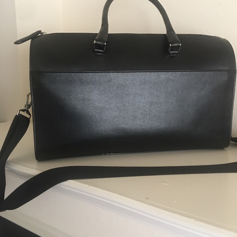 Saffiano leather weekender with RFT protection